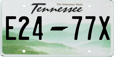 TN license plate E2477X