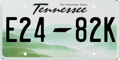 TN license plate E2482K