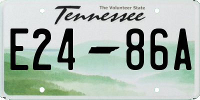 TN license plate E2486A