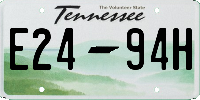 TN license plate E2494H