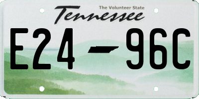 TN license plate E2496C
