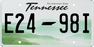 TN license plate E2498I