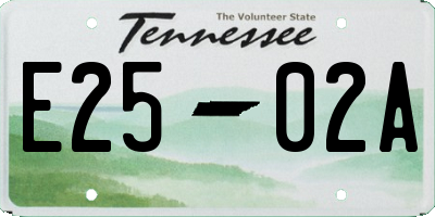 TN license plate E2502A