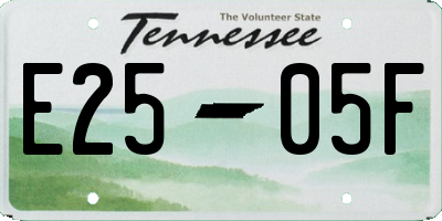 TN license plate E2505F
