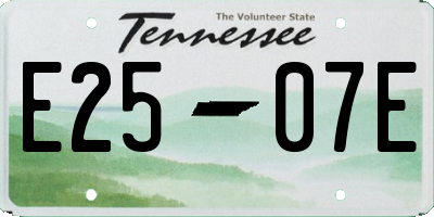 TN license plate E2507E