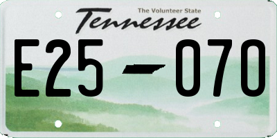 TN license plate E2507O