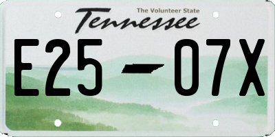 TN license plate E2507X