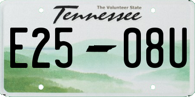 TN license plate E2508U