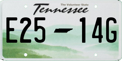 TN license plate E2514G