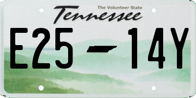 TN license plate E2514Y