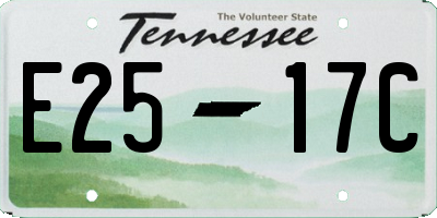TN license plate E2517C