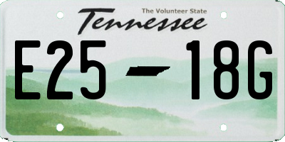 TN license plate E2518G