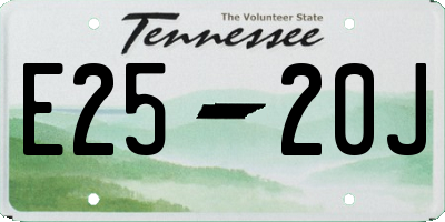 TN license plate E2520J
