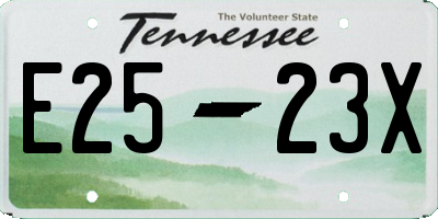 TN license plate E2523X