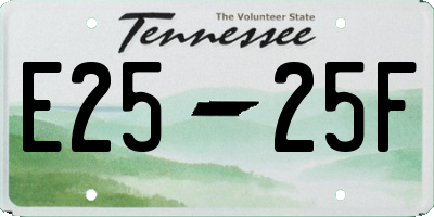 TN license plate E2525F