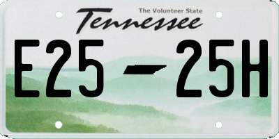 TN license plate E2525H