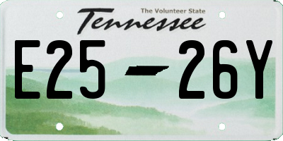 TN license plate E2526Y