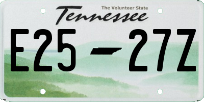 TN license plate E2527Z