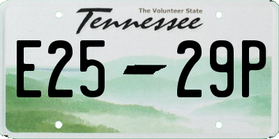 TN license plate E2529P