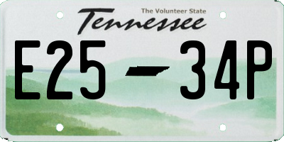 TN license plate E2534P