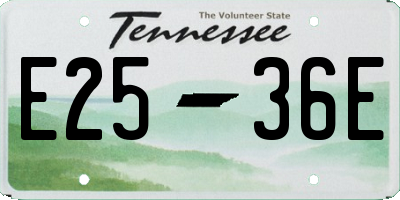 TN license plate E2536E