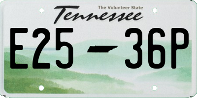 TN license plate E2536P