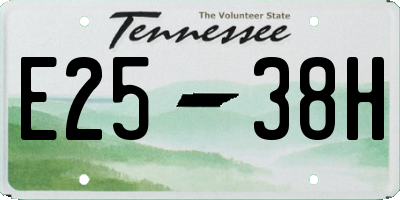 TN license plate E2538H