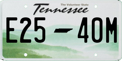 TN license plate E2540M