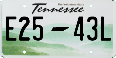 TN license plate E2543L