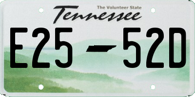 TN license plate E2552D
