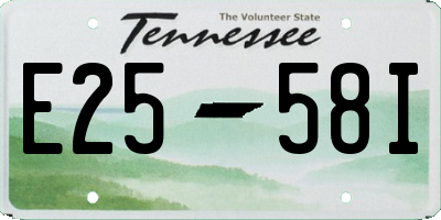 TN license plate E2558I