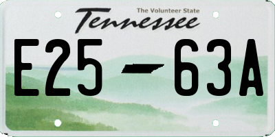 TN license plate E2563A