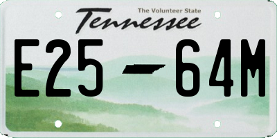 TN license plate E2564M