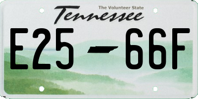 TN license plate E2566F