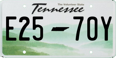 TN license plate E2570Y