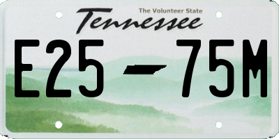 TN license plate E2575M