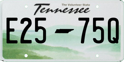 TN license plate E2575Q