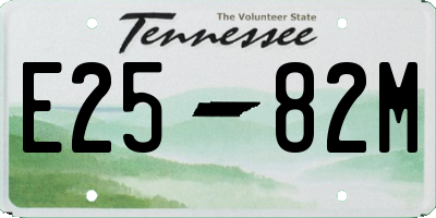 TN license plate E2582M