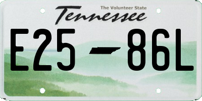 TN license plate E2586L