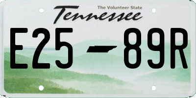 TN license plate E2589R