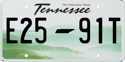 TN license plate E2591T