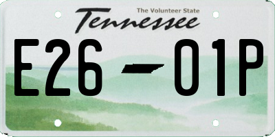 TN license plate E2601P