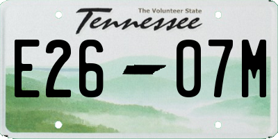 TN license plate E2607M