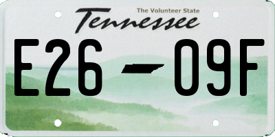 TN license plate E2609F