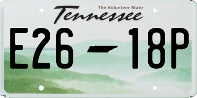 TN license plate E2618P