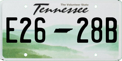 TN license plate E2628B