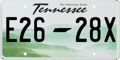 TN license plate E2628X