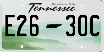 TN license plate E2630C