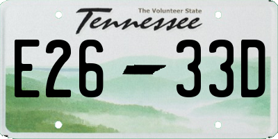 TN license plate E2633D