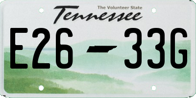 TN license plate E2633G